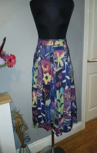 Vintage Bianca Midi Skirt with Floral Pleated Overlay – Size 44 - Picture 1 of 11