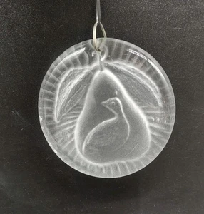 FOSTORIA CRYSTAL 2.25" Ornament - 12 Days of Christmas Partridge In A Pear Tree - Picture 1 of 4