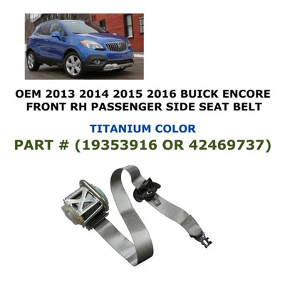 Cinturón de seguridad delantero derecho Buick Encore 2013 2014 2015 2016 titanio 19353916 Foto 1 de 4