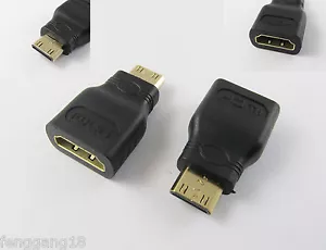 10x HDMI 1.4 Female Jack to Mini HDMI Male Plug Converter HD 1080P Gold Adapter - Picture 1 of 7