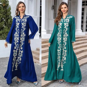 Evening Abaya Maxi Dress Women Muslim Long Robes Dubai Turkey Kaftan Ramadan New - Picture 1 of 121