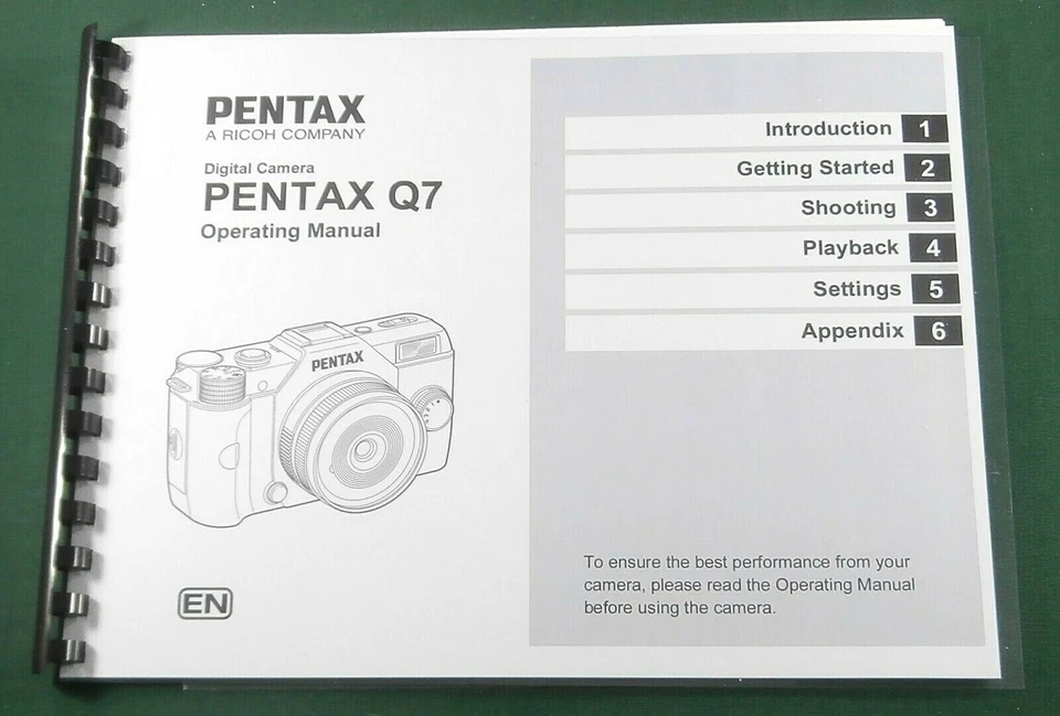 Pentax Q7 Operating Manual: 100 Pages & Protective Covers! - Image 1 of 1