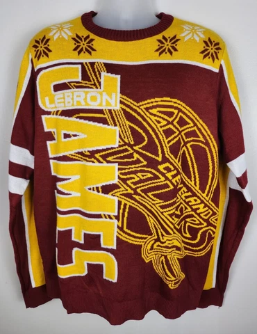 Men's Medium KLEW Lebron James Cleveland Cavaliers All Over Print Sweater Cover
