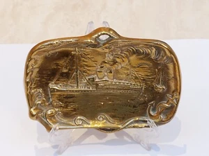 Vintage brass tray/plaque Marine interest - Picture 1 of 9
