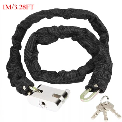 Heavy Duty Motorcycle Bike Bicycle Chain Lock Anti-theft Padlock Security W/ Key - Image 1 of 4