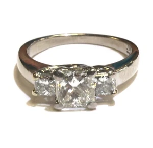 platinum 1.23ct VS2 H GIA platinum 3 stone diamond NATURAL engagement ring 6.9g - Imagen 1 de 11