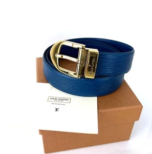 LOUIS VUITTON Epi Leather Blue La Centure Classique Toledo Waistbelt Used France - Picture 1 of 19