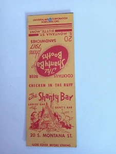 The Shanty Bar Butte Montana Bobtail Matchcover Lot 29 - Picture 1 of 2
