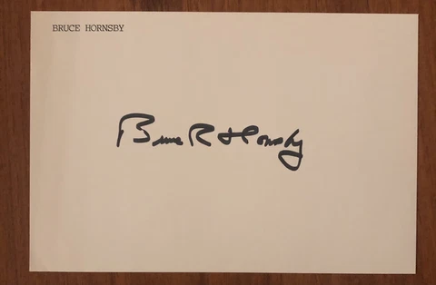 Bruce Hornsby Signed 4x6 Index Card Autograph Grateful Dead Cover