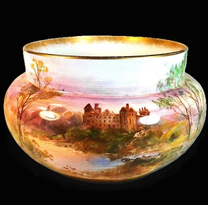 HERVORRAGENDE ROYAL DOULTON HANDBEMALTE & SIGNIERTE VASE MIT DARSTELLUNG LINITHGOW CASTLE - Bild 1 von 13