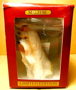 ACA~Limited Edition Collector's Series Maltese Dog Hanging Tree Ornament NEW!! - Photo 1 sur 18