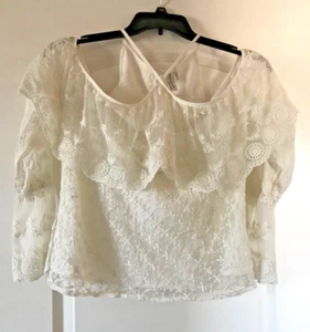 Neu mit Etikett Nordstrom YOANA BARASCHI Bluse Gr. XS Bauernstil schulterfrei elfenbeinfarben - Bild 1 von 10