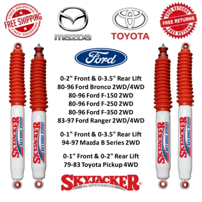 Juego de amortiguadores traseros Skyjacker H7000 0-2" delanteros 0-3,5" para 80-96 Bronco F150 F250 F350 Foto 1 de 4