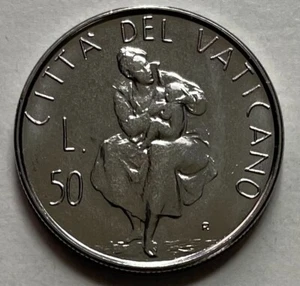 Vatican 50 Lire 1982 - Mother, breastfeeding - Pope John Paul II - Picture 1 of 5