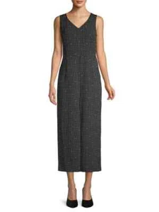 Karl Lagerfeld Paris Black White Polka Dot Hearts Crop Wide Leg Jumpsuit Size 2 - Picture 1 of 9