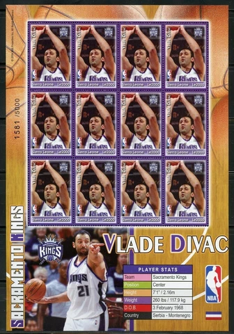 Sierra Leone #SG4320 MNH M/S 2004 NBA Serbia Vlade Divac Sacramento Kings [2758] Cover