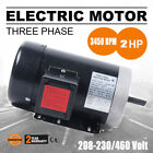 2HP 3 Phase Electric Motor 3450RPM 56C Frame TEFC 230V / 460V Premium Efficiency