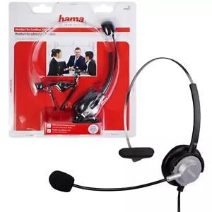 Casque Hama casque 2,5 mm jack prise pour téléphone DECT Gigaset etc - Photo 1/8
