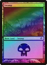Swamp (239) FOIL Scars of Mirrodin HEAVILY PLD Basic Land MAGIC CARD ABUGames