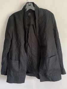 JOHN LEWIS BLACK LINEN LONG SLEEVES JACKET BLAZER SIZE:8 - Picture 1 of 12