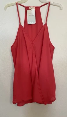 Camiseta sin mangas Lily blanca transparente color rojo liso para mujer talla mediana Foto 1 de 4