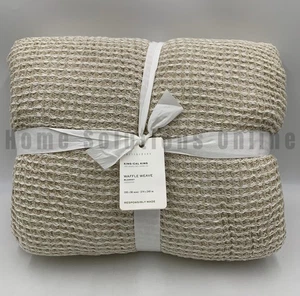 Manta Pottery Barn Waffle Weave Beige Neutro King Cal #U1030 - Imagen 1 de 4
