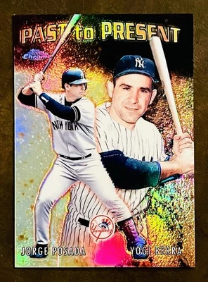2001 年 Topps Chrome 过去至现在折射器 #PTP3 Yogi Berra Jorge Posada — 第 1/2 张图片