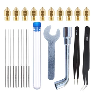 24 In 1 Kit 0.4mm 3D Printer Extruder Nozzle Cleaning Tool For CR-10/Ender 2 3 - Afbeelding 1 van 10