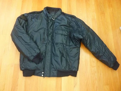 Vintage Dunbrooke Bomber Style Jacket Mens Black Snap Button Size L - Image 1 of 4