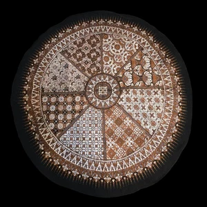 Mantel Redondo Textil Batik Indonesia 681/4" Diámetro Sin Marca Emisiones De Colección - Imagen 1 de 8