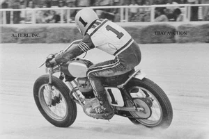 BSA 650 twin dirt track racer & Dick Mann – Louisville KY 1972 motorcycle photo - Picture 1 of 1