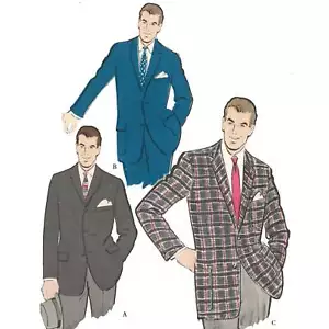 1960's Couture Motif : Homme Vogue Veste - Poitrine 40� / 101.6cm - Picture 1 of 1