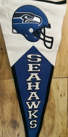 NFL SEAHAWKS pennant hockey 39" VTG full size Fanatic accessory RARE original Cover