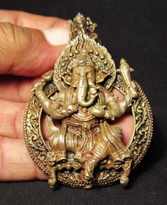 THE GANESHA PANDANT BRONZE HINDU GOD, GOOD BUSINESS "Powerful Ganesha" - Picture 1 of 5