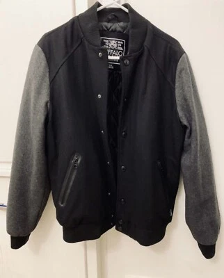 Buffalo Outerwear Black & Grey Wool Blend Bomber Jacket - Image 1 of 2