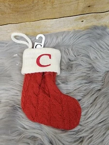 St Nicholas Square Mini Stocking C 8" Cable Knit Holiday Christmas #B16 - Picture 1 of 3