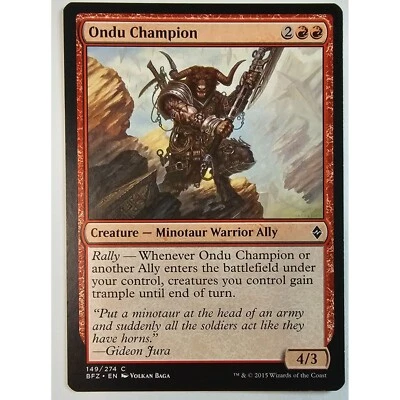 MTG Magic The Gathering Ondu Champion 149/274 BFZ Card Red Battle For Zendikar - Image 1 of 2