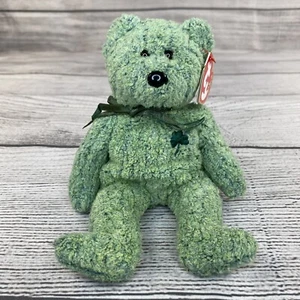 Orsacchiotto SHAMROCK Beanie Babies TY 2000 ritirato fortunato irlandese giorno di San Patrizio - Foto 1 di 13