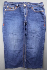 Women's Seven7 Luxe Jeans Skinny Thick Stretch Embroidered Crop Size 18 (38x19) - Picture 1 of 12