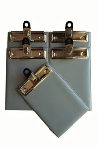 5 x Klemmbrett DIN A6 (mini), Farbe: grau mit Kugelschreiberhalter, original ggm - Bild 1 von 3