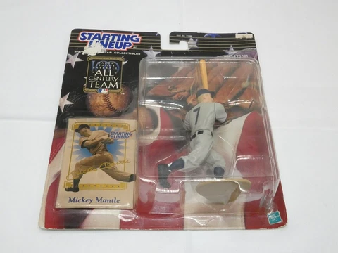 2000 Mickey Mantle Yankees Starting Lineup All Century Team Figure HOF w/ Card Cover