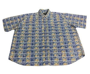 Vintage Cambridge Classics Shirt Mens 2XL XXL Floral Hawaiian Windowpane Plaid - Picture 1 of 12