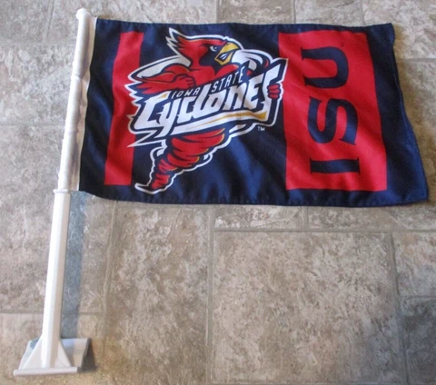 Iowa State Cyclones DOUBLE SIDED CAR FLAG ! FREE SHIPPING ! FAST SHIPPING !! Cover