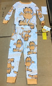 Nickelodeon Garfield Long Sleeve Shirt Pants Pajamas Set Boys Orange O23 - Picture 1 of 6