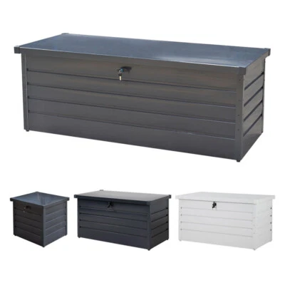 Metal Steel Storage Box Outdoor Garden Chest Container Tools Shed Box Lockable - Image 1 of 4