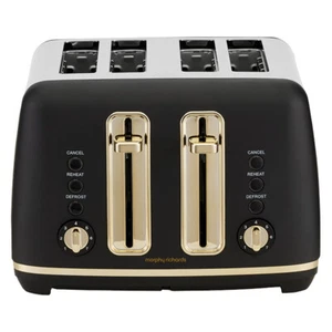 Morphy Richards Ascend Adjustable 4 Slice Toaster w/Crumb Tray 2000W Gold/Black - Picture 1 of 7