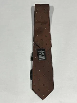 Corbata para Hombres Angelo Rossi Patrón Marrón con Bolsillo Cuadrado a Juego Hecha a Mano NUEVA Foto 1 de 3