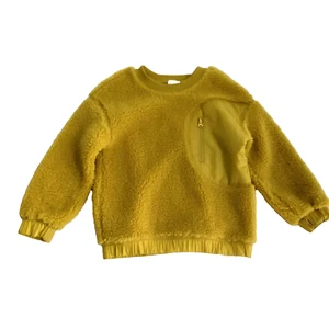 Hanna Andersson Sweater Kids Sz 4 100cm Mustard Yellow Sherpa Winter Snow - Picture 1 of 8