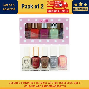 Barry M Cosmetics Nail Varnish Polish Gift Set 10ml each Set of 5 Pack of 2 - Picture 1 of 2
