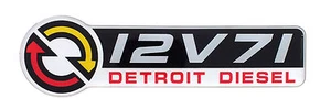 DETROIT DIESEL / 12V71 EMBLEM SATIN - Picture 1 of 2